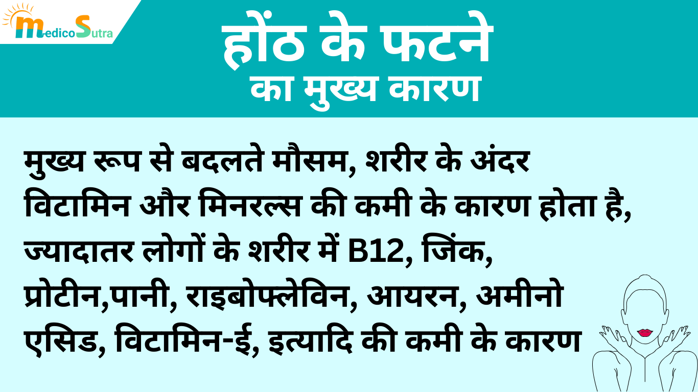 होंठ के फटने का मुख्य कारण